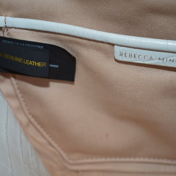 Rebecca Minkoff White Kate Circle Unique Crossbody Leather Bag with top handle - Picture 9 of 16